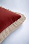 Elegant Burgundy Fringed Pillowcase - Nordic Rustic Beige Luxury Tufted Throw Pillow Cover - 7