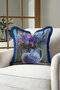 Romantic Flower Vase Fringed Pillowcase - Country Style Blue Purple Tassels Throw Pillow Cover