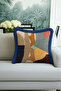 Modern Art Style Fringed Pillowcase-Dark Blue Yellow Beige Color Artistic Tassels Throw Pillow Cover - 5