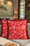 Winter Magic Snowflake Fringed Pillowcase - New Year Themed Modern Red Tassel Throw Pillow Cover - 8