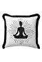Meditative Radiant Fringed Pillowcase - Zen Energized Modern Black and White Tassel Throw Pillow Cover - 3