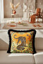 Luxury Leopard Print Fringe Pillowcase-Exotic Nature Themed Bohemian Orange Tassel Throw Pillow Cover - 2