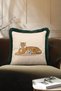 Luxury Tiger Figured Fringed Pillowcase - Safari and Wild Bohemian Green Tassel Throw Pillow Cover - 4