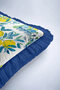 Lemon Tree Fringed Pillowcase - Mediterranean Inspired Bohemian Blue Yellow Tassel Throw Pillow Cover - 7