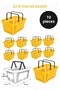 22 Liters 10 Pieces Grocery Basket, Shopping Basket, Grocery Basket with Handle - 2