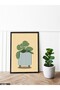 Green Flower in a Vase One Piece Black Wooden Framed Painting - 2