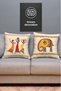 African Themed Red Yellow Colored Gift 2-Piece Digital Printed Sofa Cushion Covers - 6