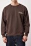 Kahverengi Oversize/Geniş Kesim Uzun Kol Yazı Nakışlı Sweatshirt TMNAW24SW00164 - 3