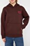 Teen Kahverengi Sırt Baskılı Oversize Kalıp Kapüşonlu İçi Polarlı Örme Sweatshirt TWOAW26SW00126 - 3