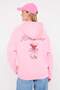 Açık Pembe Sırt ve Ön Baskılı Kapüşonlu Oversize/Geniş Kalıp Örme Sweatshirt TWOAW26SW00042 - 4