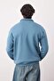 Blue New Oversized /Wide Cut Polo Neck Slogan Embroidered Inside Sh Fleece-Lined Sweatshirt Tmnaw26Sw00011 - 4