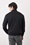 Siyah Regular/Normal Kesim Dik Yaka Kalın İçi Polarlı Sweatshirt TMNAW26SW00021 - 4