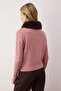 Pembe Crop Kürk Detaylı Fitted/Vücudu Saran Triko Hırka TWOAW26HI00048 - 4