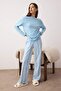 Mavi Pamuklu Çizgili Örme Pijama Takımı THMAW25PT00188 - 2