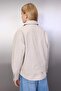 Ekru Oversize Kalıp Etek Ucu Çıkarılabilir Suni Deri İnce Ceket Mont TWOAW26MO00068 - 5