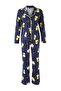 Teen Lacivert %100 Pamuklu Ördek Desenli Biyeli Örme Pijama Takımı THMAW26PT00117 - 5