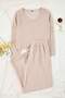 Bej Yumoş Crop ve Wide Leg/Geniş Paça Örme Alt Üst Takım TBBAW26CP00005 - 5