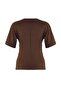Brown Gathered Fitted/Slim Fit Knitted Blouse Twoaw26Bz00165 - 6