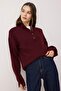 Bordo Wardrobe Essentials Yumuşak Dokulu Geniş Kalıp  Triko Kazak TWOAW26KZ00074 - 2