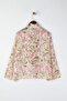 Ecru Floral Tie-Neck V-Neck Chiffon Sheer Woven Plus Size Blouse TBBAW26AF00070 - 8