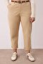 Bej Yüksek Bel Kemerli Mom Fit Denim Büyük Beden Jeans TBBAW26CJ00026 - 3