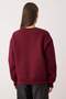 Bordo*001 Animal Nakışlı Regular/Normal Kalıp Kalın İçi Polarlı Örme Sweatshirt TWOAW24SW00196 - 4
