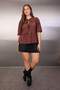 Brown Bow Woven Plus Size Blouse Tbbaw25Af00021