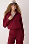 Burgundy Brushed Soft Fabric Sports Knitted Sweatshirt Thmaw26Sw00001 - 2