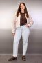 Buz Mavisi Yüksek Bel Slim Mom Denim Büyük Beden Jeans TBBAW24CJ00076