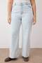 Buz Mavisi Yüksek Bel Geniş Paça Denim Büyük Beden Jeans TBBSS24CJ00028 - 3