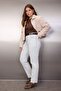 Buz Mavisi Yüksek Bel Slim Mom Denim Büyük Beden Jeans TBBAW24CJ00076 - 2