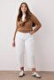 Beyaz Yüksek Bel Büyük Beden Baggy Jeans TBBAW26CJ00046 - 2