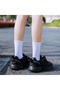 Set of 4 Women's Plain White Cotton Tennis College Socks - 4