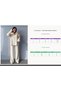 Women's Ribbed Collar Zippered Leg Slits Side Zipper Knitwear Suit Ecru - 8