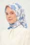 Patterned Twill Scarf 90X90 cm Non-Slip Fabric Baby Blue - 5