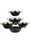 9pcs Granite Cookware set Mermaid Shape - Black Gold Color - 2