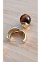 Vintage Tiger Eye Steel Earrings - Brown Dangle Earrings Christmas New Year Gift - 4