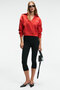 Hanel Women's V Shirt Collar Embroidery Detailed Regular Fit Red Sweatshirt - 5