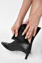 Black Color Croco Detailed Women's Thin Heeled Boots - 5