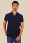 Navy Blue Collar Patterned Men's Polo Neck T-Shirt - 5