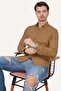 قميص رجالي من الكتان Slimfit - طوق أسمر، أزرار، صندوق هدايا - 2