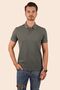 Khaki Tan Collar Striped Men's Polo Neck T-Shirt - 4