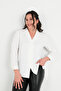 Women's Large Size Shoulder Stone Detailed Shirt 1687-24