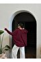 Claret Red Oversize Wide Cuff Women's Shirt 27384 - 8