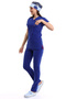 طقم جيرسي بأكمام الخفاش من Bflex - 4816 Saks Blue - 5