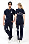 Emergency Health Round Neck Combed Cotton Short Sleeve Tshirt - Navy Blue