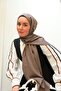 Labyrinth Pattern Jacquard Deluxe Shawl - Mink - 3