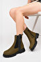 Genuine Leather Khaki Nubuck Women's Leather Boots Dp73-6001 - 3