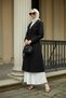 Black - 100% Cotton (120cm) Full-Fit Women's Hijab Trench Coat - 5