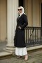 Black - 100% Cotton (120cm) Full-Fit Women's Hijab Trench Coat - 2